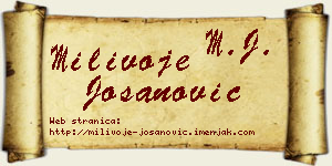 Milivoje Jošanović vizit kartica